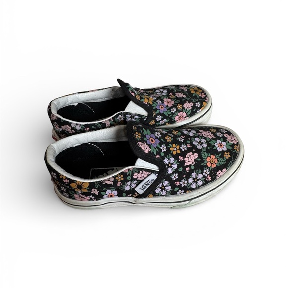 Vans Kids Floral Slip-On Sneakers Size 10.5 Like New - Picture 3 of 7